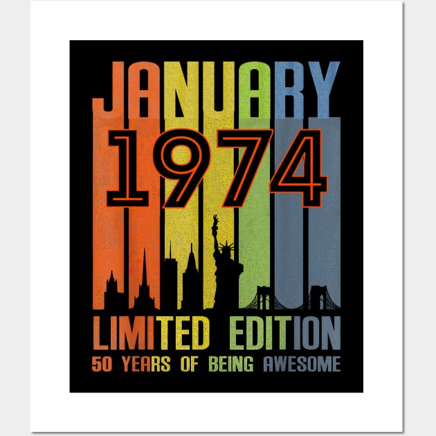 January 1974 50 Years Of Being Awesome Limited Edition Wall Art by TATTOO project